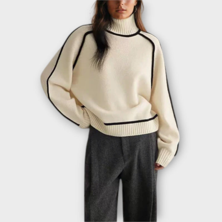 Dana – mjuk och elegant tröja med hög krage