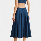 Alia Vestido de Mezclilla sin Mangas con Corte Moderno