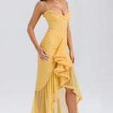 Roxanne Vestido de tirantes sin mangas con volantes