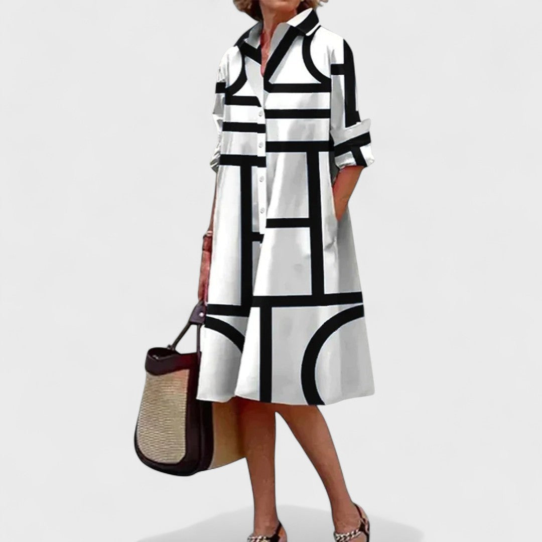 Stella – geometrisk elegant klänning