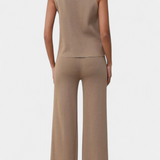 Jacey Conjunto de Punto con Chaleco y Pantalón de Pierna Ancha