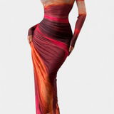 Galene Vestido Midi Ajustado con Capa