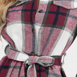 Masia Vestido Camisero Mini de Cuadros con Cinturón