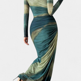 Galene Vestido Midi Ajustado con Capa