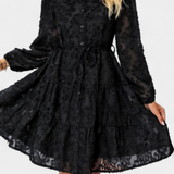 Soreia Vestido Camisero de Botones con Manga Larga Texturizada