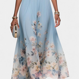 Sauline Vestido Maxi Floral Sin Mangas con Escote en V