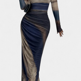 Galene Vestido Midi Ajustado con Capa