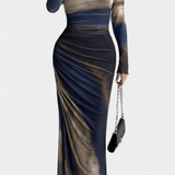 Galene Vestido Midi Ajustado con Capa