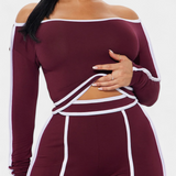 Krystelle Conjunto Off-Shoulder con Pantalón de Corte Recto