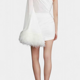 Nivalis Vestido Ceñido con Fruncidos y Escote en V