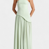 Celaena Vestido Maxi Off Shoulder de Chiffon con Abertura Lateral