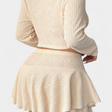 Daline Conjunto de Top Largo y Falda Mini Fruncida