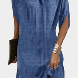 Haruna Vestido Midi Atemporal con Escote Redondo