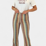 Carlie Pantalón Acampanado Estampado Retro