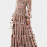 Ayla Vestido Maxi con Estampado Paisley Vintage