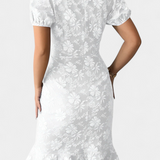 Champel Vestido Midi Bodycon con Mangas Abullonadas