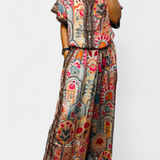 Hallie Conjunto Boho con Pantalones Anchos y Blusa con Flecos