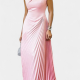 Elyna Vestido Maxi Asimétrico sin Mangas con Cuello Mock