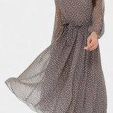 Cymene Vestido Midi de Lunares con Mangas Abullonadas