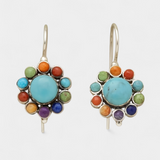 Pendientes Redondos Multicolor con Turquesa