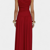 Maddy Vestido Maxi sin Mangas con Drapeado Lateral