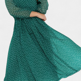 Cymene Vestido Midi de Lunares con Mangas Abullonadas