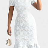 Champel Vestido Midi Bodycon con Mangas Abullonadas