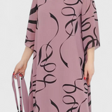 Ame Vestido Midi Estampado con Cinturón y Corte Versátil