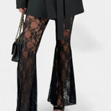 Demelza Conjunto de Blazer Oversized y Pantalones con Encaje Floral