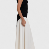 Mallory Vestido Midi Bicolor de Corte Recto y Silueta Definida