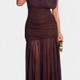 Noelia Vestido Bodycon de Malla Plisada