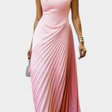 Elyna Vestido Maxi Asimétrico sin Mangas con Cuello Mock