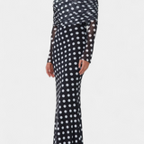 Elinda Vestido Largo Off-Shoulder de Lunares