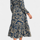 Lunetta Vestido Maxi Bohemio con Estampado Floral y Mangas Farol
