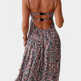 Reyna Vestido Maxi Floral con Espalda Abierta