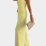 Paloma Conjunto Elegante de 2 Piezas con Blusa sin Mangas y Pantalón Fluido