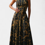 Vinnie Vestido Maxi Sin Mangas de Estampado Vintage