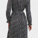 Evabeth Vestido Midi Plisado de Leopardo