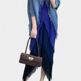 Andalusia Vestido con Borlas y Bloques de Color Contrastantes