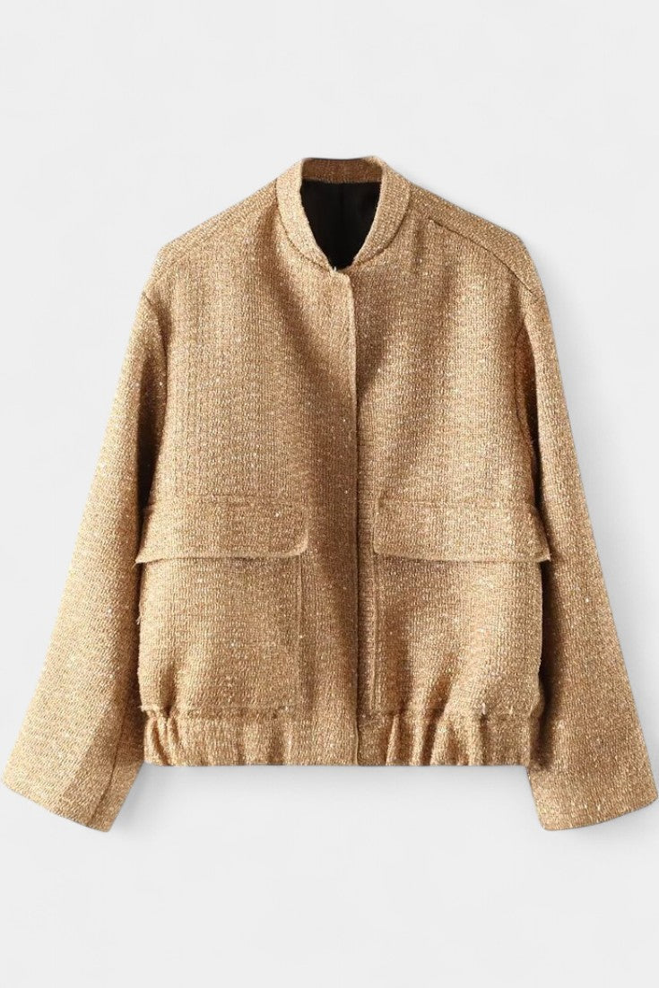 Alvera Chaqueta Texturizada de Invierno con Bolsillos