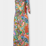 Ginette Vestido Maxi con Estampado Arcoíris