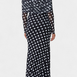 Elinda Vestido Largo Off-Shoulder de Lunares