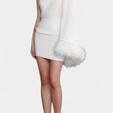 Nivalis Vestido Ceñido con Fruncidos y Escote en V