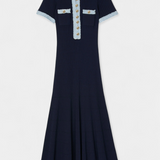 Alexia Vestido Midi de Punto con Ribete