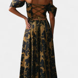 Vinnie Vestido Maxi Sin Mangas de Estampado Vintage