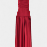 Maddy Vestido Maxi sin Mangas con Drapeado Lateral