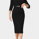 Palamos Vestido Midi Ajustado con Cinturón