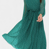 Cymene Vestido Midi de Lunares con Mangas Abullonadas