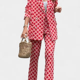 Nusa Conjunto de Chaqueta y Pantalón con Estampado Leopardo