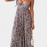 Reyna Vestido Maxi Floral con Espalda Abierta